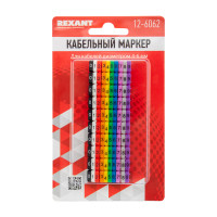 Кабельный маркер (клипса),  4...6 мм, цифры 0-9, 10 цветов, блистер (MR-55), REXANT (REXANT) 12-6062