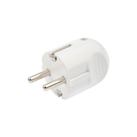 Вилка Евро прямая с з/к 16А белая (REXANT) 16-0732