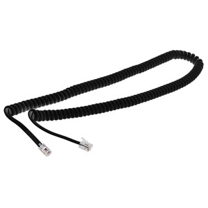 Шнур телефонный, витой трубочный RJ-10, 4P-4C, длина 4 метра, черный, (REXANT) 18-2043