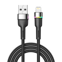 Кабель USB-A - Lightning для Apple, 2,4А, 1м, в черный (REXANT) 18-7059