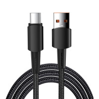 Кабель USB-A - Type-C, 6А, 120Вт, 1м, черный (REXANT) 18-7063