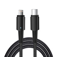 Кабель USB Type-C - Lightning для Apple, 3А, 1м, черный (REXANT) 18-7069