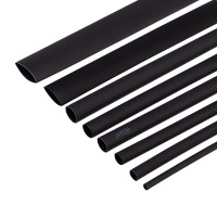 Набор термоусадочных трубок ТУТнг (2:1), черные, 18 шт. по 10 см (REXANT) 29-0105