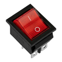 Выключатель клавишный 250V 16А (4с) ON-OFF красный с подсветкой (RWB-502, SC-767, IRS-201-1) (REXANT) 36-2330-1