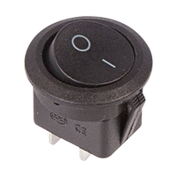 Выключатель клавишный круглый 250V 6А (2с) ON-OFF черный (REXANT) 36-2550