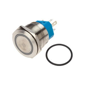 Кнопка антивандальная d22 250В Б/Фикс (6с) (ON)-OFF/(OFF)-ON подсв/зеленая (REXANT) 36-3533