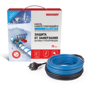 Кабель греющий саморегулирующийся  15MSR-PB, на трубу, 2 м/30 Вт, REXANT (REXANT) 51-0616