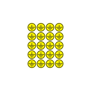 Наклейки знаки электробезопасности  ''Заземление '' d - 20 мм (20шт на листе), REXANT (REXANT) 56-0010