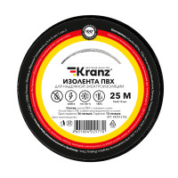 Изолента ПВХ KRANZ 0.13х15 мм, 25 м, черная (Kranz) KR-09-2106