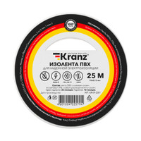 Изолента ПВХ KRANZ 0.13х19 мм, 25 м, белая (Kranz) KR-09-2201