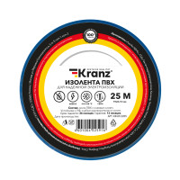 Изолента ПВХ 0,13х19 мм, 25 м, синяя KRANZ (Kranz) KR-09-2205