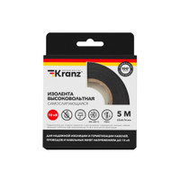 Изолента высоковольтная KRANZ самослипающаяся, до 10кВ, 0.76х25 мм, 5 м (Kranz) KR-09-2510