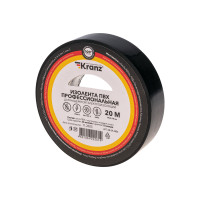 Изолента ПВХ KRANZ профессиональная, 0.18х19 мм, 20 м, черная (Kranz) KR-09-2806