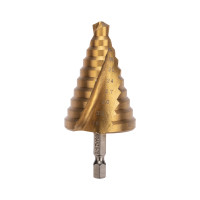 Сверло по металлу ступенчатое 9.0-36.0 мм 110 мм 65 HRC Р6М5 TiN (Kranz) KR-12-6614