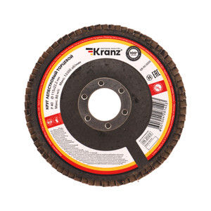 Круг лепестковый торцевой, P40, 115х22,2мм (Kranz) KR-90-0005