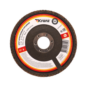 Круг лепестковый торцевой, P120, 125х22,2мм (Kranz) KR-90-0017