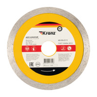 Диск алмазный отрезной сплошной 125x22.2x1.8x10 мм (Kranz) KR-90-0111