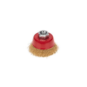 Щетка чашечная для УШМ, витая латунированная проволока, 65мм, М14 (Kranz) KR-91-1211