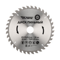 Диск пильный 210 мм х 36 зуб х 30 мм (Kranz) KR-92-0121