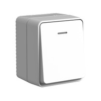 AtlasDesign PROFI IP54 открытой установки 1-клавишный выключатель с подсветкой 10 АХ, серый (Systeme Electric) ATN543013