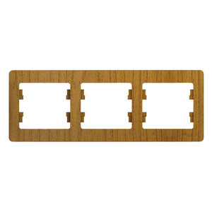 GLOSSA Рамка 3 поста горизонтальная дуб (Systeme Electric) GSL000503