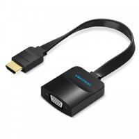 Конвертер мультимедиа HDMI на VGA + аудио, плоский, 0.15 м. (Vention) ACKBB