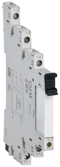 Реле интерфейсное тонкое и колодка 1С 24В DC (комплект) (ONI) ORK-1-1C-DC24V