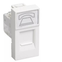 Розетка модульная телефонная RJ-11 45х22.5мм белая (RUVinil) АДЛ 13-903