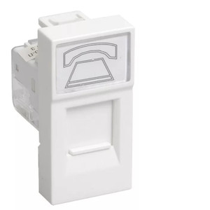 Розетка модульная телефонная RJ-11 45х22.5мм белая (RUVinil) АДЛ 13-903