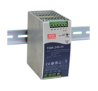 Блок питания AC-DC, 240Вт, ККМ, 3-х фазный, вход 340-550В AC, 47-63,480-780В DC, выход 24В,10A, рег. вых 24-28В, в кожухе на DIN-рейку (Mean Well) TDR-240-24