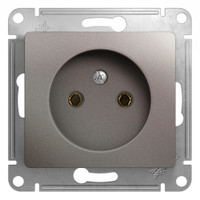 GLOSSA розетка без заземления платина (Systeme Electric) GSL001241