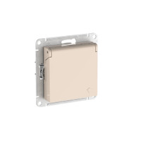 ATLASDESIGN РОЗЕТКА с заземлением со штораками с крышкой, 16А,IP20,мех., быстрозажимные клеммы, БЕЖЕВЫЙ (Systeme Electric) ATN000246S