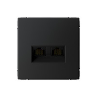 ARTGALLERY розетка двойная компьютерная RJ45+RJ45, кат.6А, механизм, карбон (Systeme Electric) GAL001088