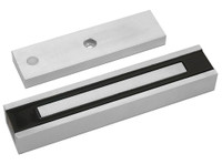 Замок электромагнитный ALM-350FB-12/24V, усилие удержания якоря 350 кгс, серый (ALeko) AL004377