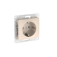 GLOSSA РОЗЕТКА с заземлением, 16А, быстрозажимные клеммы, БЕЖЕВЫЙ (Systeme Electric) GSL000243S