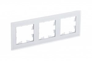 Рамка трехпостовая ATLASDESIGN NATURE, МАТОВОЕ ОРГАНИЧЕСКОЕ СТЕКЛО БЕЛЫЙ (Systeme Electric) ATN330103