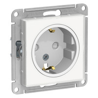 Розетка ATLASDESIGN Art с заземлением со шторками 16А механизм прозрачный с возможностью установки  персонального изображения (Systeme Electric) ATN200145