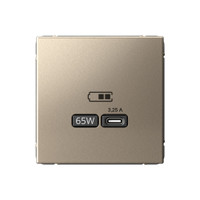 ARTGALLERY USB розетка тип-С 65Вт высокоскор.заряд. QC, PD, механизм, шампань (Systeme Electric) GAL000527