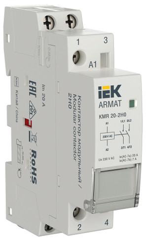 ARMAT Контактор модульный KMR 20А 230В AC 2НО IEK (IEK) AR-KMR10-020-20-230