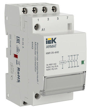 ARMAT Контактор модульный KMR 25А 24В AC/DC 4НО IEK (IEK) AR-KMR20-025-40-024