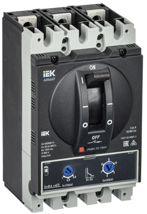 Автоматический выключатель в литом корпусе ARMAT 3P типоразмер A 35кА 80А расцепитель термомагнитный регулируемый (IEK) AR-MCCB-3A-035-0080A-ATUC