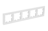 ATLASDESIGN NATURE 5-постовая РАМКА, НАТУРАЛЬНОЕ СТЕКЛО, БЕЛЫЙ (Systeme Electric) ATN360105
