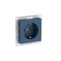 ATLASDESIGN РОЗЕТКА с заземлением, 16А, быстрозажимные клеммы, АКВАМАРИН (Systeme Electric) ATN001143S