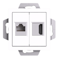 ATLASDESIGN РОЗЕТКА двойная HDMI+RJ45, кат.5Е, механизм, БЕЛЫЙ (Systeme Electric) ATN000182
