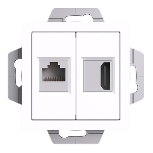ATLASDESIGN РОЗЕТКА двойная HDMI+RJ45, кат.5Е, механизм, БЕЛЫЙ (Systeme Electric) ATN000182