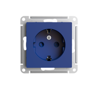 ATLASDESIGN РОЗЕТКА с заземлением со шторками, 16А, механизм, АКВАМАРИН (Systeme Electric) ATN001145