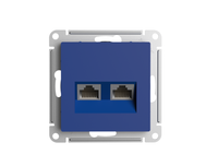 ATLASDESIGN РОЗЕТКА двойная компьютерная RJ45+RJ45, кат.5E, механизм, АКВАМАРИН (Systeme Electric) ATN001185
