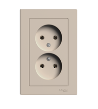 ATLASDESIGN РОЗЕТКА двойная без заземления,16А, в сборе, ПЕСОЧНЫЙ (Systeme Electric) ATN001220