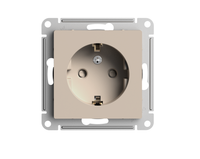 ATLASDESIGN РОЗЕТКА с заземлением со шторками, 16А, механизм, ПЕСОЧНЫЙ (Systeme Electric) ATN001245