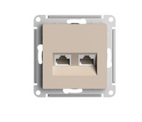 ATLASDESIGN РОЗЕТКА двойная компьютерная RJ45+RJ45, кат.5E, механизм, ПЕСОЧНЫЙ (Systeme Electric) ATN001285
